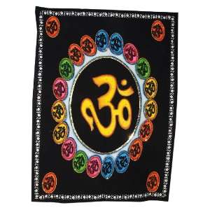 Hand Painted Om Wall Hanging Tapestry Indian 