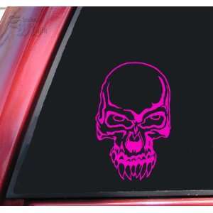  Demon Skull #2 Vinyl Decal Sticker   Hot Pink Automotive