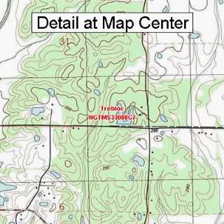   Topographic Quadrangle Map   Trebloc, Mississippi (Folded/Waterproof