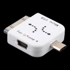  Dual Mini USB to Micro USB Adapter For iPhone 3GS 4 4G 4S 