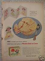 MEADOW GOLD ICE CREAM VINTAGE AD 1954  
