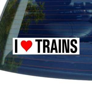  I Love Heart TRAINS   Window Bumper Sticker: Automotive