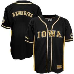 Iowa Hawkeyes Black Rocket Baseball Jersey:  Sports 