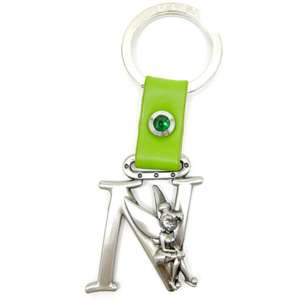 Disney Tinker Bell Letter N Pewter Key Ring Key Chain  