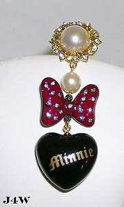 DISNEY MAWI London * Minnie Mouse * LIMITED EDITION Dangle BOW & HEART 