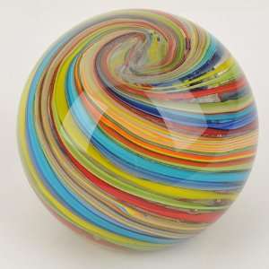   Art Dual Special Round Mystery Swirl and Heart Mashmallow Paperweight