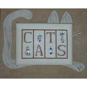  Cats (with charms)   Cross Stitch Pattern Arts, Crafts 