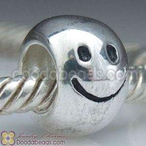    Sterling Silver Smile Face Bead Fits Pandora 