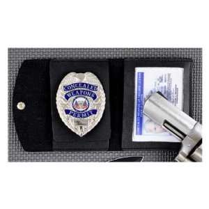 FURY Tactical Black Faux Leather Badge ID Case with ID Window:  