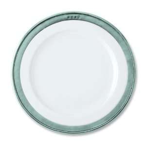  Match Italian Pewter Convivio Dinner Plate, White: Patio 