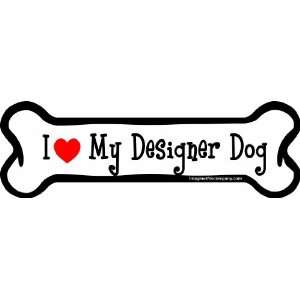  Imagine This I love My Designer Dog Bone Car Magnet, 2 
