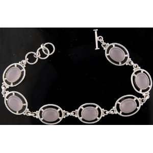  Rose Quartz Bracelet   Sterling Silver 