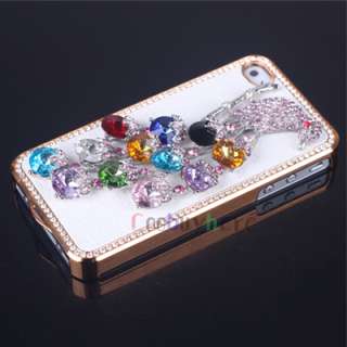   Peacock Crystal Diamond Bling Hard Back Case For iPhone 4G 4s  