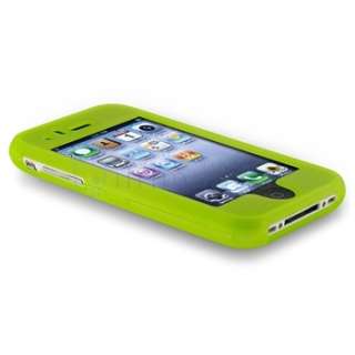 Green Hard Case+Privacy Protector for iPhone 3 G 3GS OS  