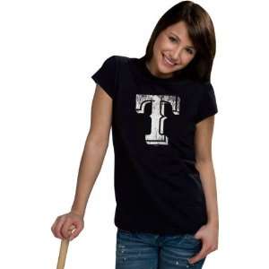   : Texas Rangers Womens Distressed Ink My Team Tee: Sports & Outdoors