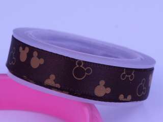 5Y 3/8INCH U PICK 8COLOR Polyester satin RIBBON MINNIE MOUSE 
