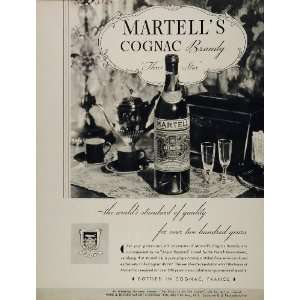  1934 Ad Martell Three Star Cognac Brandy Demitasse Cups 