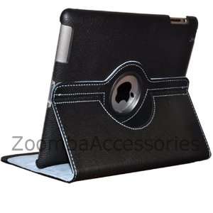 Zoomba iPad 2 360° Rotating Polyurethane Leather Smart Case Wake Up 