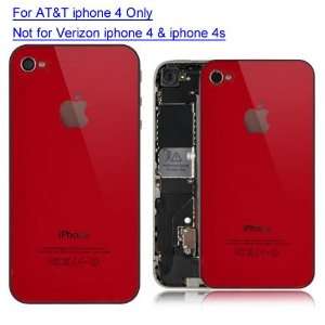  Red Back Glass Iphone 4 Back Cover Replacement Includes 