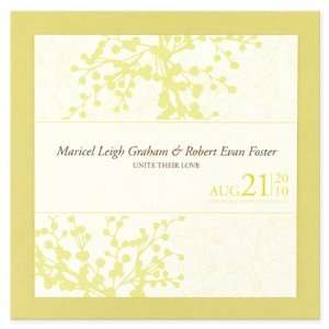  Maricel & Robert Lime Square Panel Invitation Wedding 