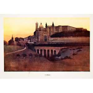  Walled City Sunset Cityscape Marche Italy Art   Original Color Print