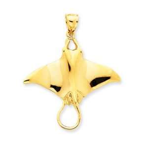 14k Gold Manta Ray Pendant Jewelry