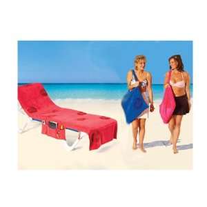 Red Itsa Towel/bag Sun Lounger Cover for the Beach or Pool:  