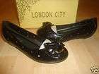 London City Black Bow flats Shoes Pumps 7
