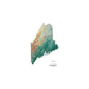  Maine Topographic Wall Map by Raven Maps, Print on Paper 