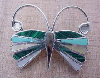 American Indian Zuni Made Butterfly Pin Pendant Jewelry  