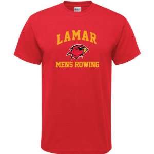 Lamar Cardinals Red Mens Rowing Arch T Shirt:  Sports 