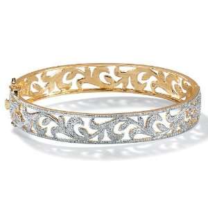   over Sterling Silver Diamond Bangle Bracelet: Lux Jewelers: Jewelry