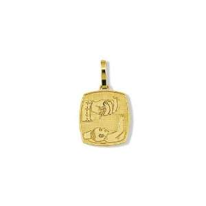    Solid 14k Yellow Gold Baby Baptism Religious Pendant: Jewelry