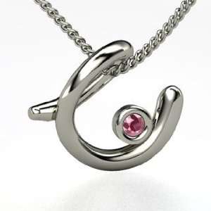  Love Letter C Pendant With Gem, Sterling Silver Initial 