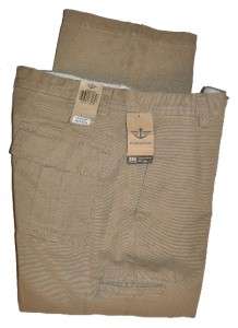 DOCKERS Weekend Khaki Flat Front Mens Pants D3 Classic Mobile Pocket 