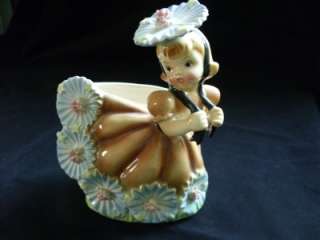 VINTAGE GIRL PLANTER RARE lady planter  