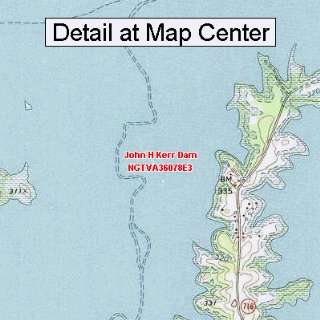  USGS Topographic Quadrangle Map   John H Kerr Dam 