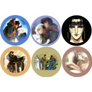  Set of 6 RECORD OF LODOSS WAR Pinback Buttons 1.25 Pins 