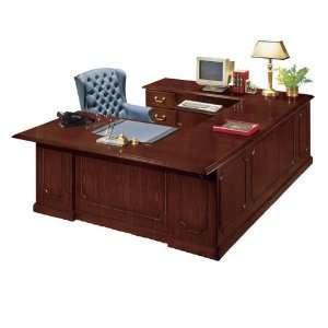  Mahogany Executive UDesk with Left Bridge Executive 