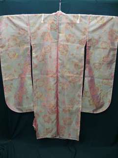 RARE Pink Furisode Kasane (Layer) Kimono w/Roses H663  
