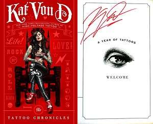 Kat Von D~SIGNED~Tattoo Chronicles~1st/1st 9780061953361  