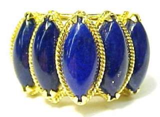 Lapis Lazuli / 14KT Solid Yellow Gold Womens Ring; Size 7.75  