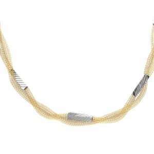 Journee Collection Silvertone and Goldtone Double Strand Twisted Mesh 