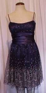 Navy & Silver Formal Prom Evening Dress size 9 / 10  