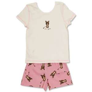 com Life is Good Girls Horse White & Pink Tee and Boxer   Final Sale 