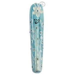  Judaica AE M8513 Glass and Stained Glass Mezuzah