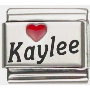 Kaylee Red Heart Laser Name Italian Charm Link Jewelry