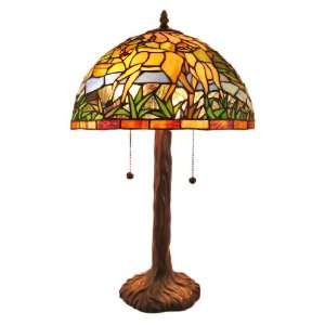  20 Tall Leaded Stained Glass Forest Deer Table Lamp: Home 