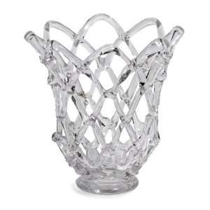   Large Weaved Decorative Hand Blown Glass Bowl Sculpture: Home