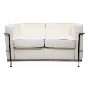  Le Courbusier Petit Loveseat in Geniune White Leather 
